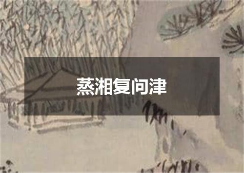 蒸湘复问津