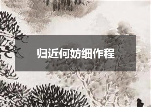 归近何妨细作程