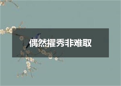 偶然擢秀非难取