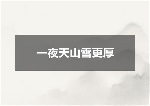 一夜天山雪更厚