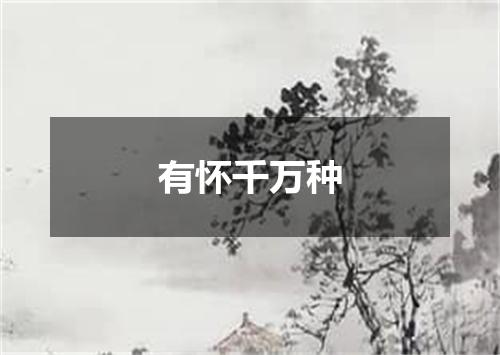 有怀千万种