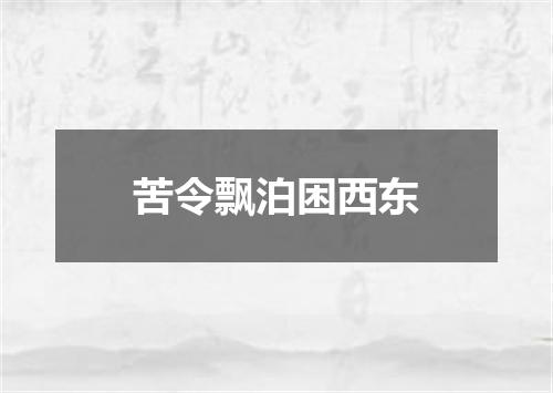 苦令飘泊困西东