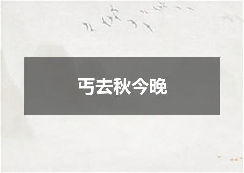 丐去秋今晚