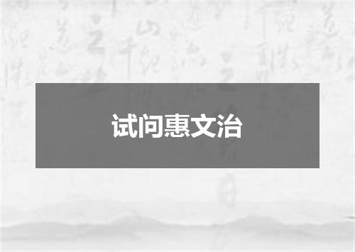试问惠文治