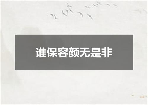 谁保容颜无是非