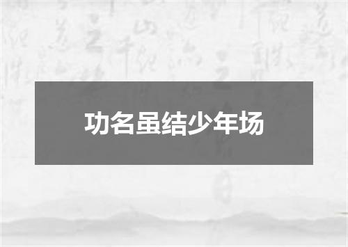 功名虽结少年场