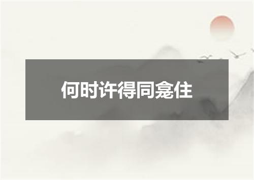 何时许得同龛住
