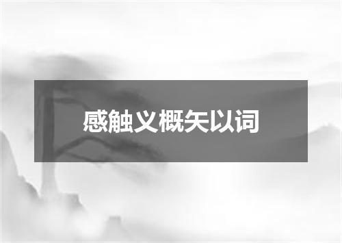 感触义概矢以词