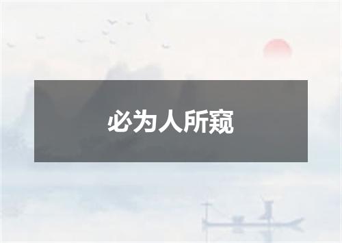 必为人所窥