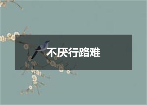 不厌行路难