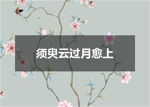 须臾云过月愈上