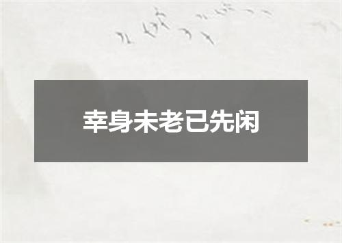幸身未老已先闲