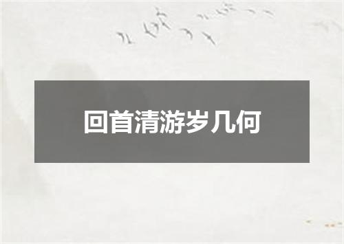 回首清游岁几何