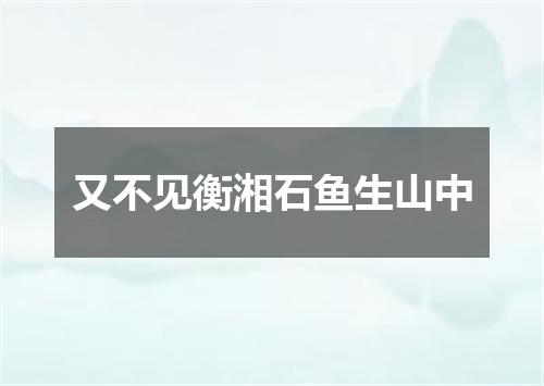又不见衡湘石鱼生山中