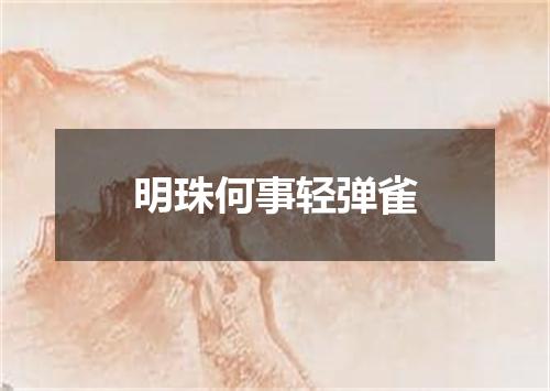 明珠何事轻弹雀