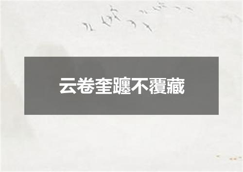 云卷奎躔不覆藏
