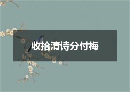收拾清诗分付梅