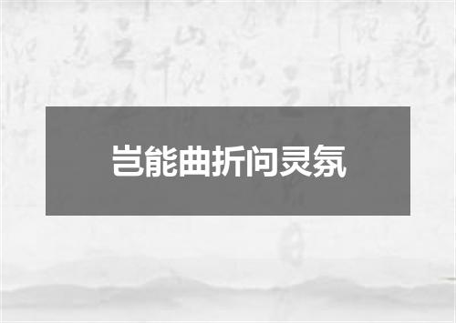 岂能曲折问灵氛