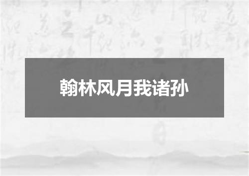 翰林风月我诸孙