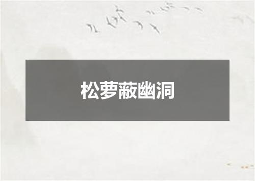 松萝蔽幽洞