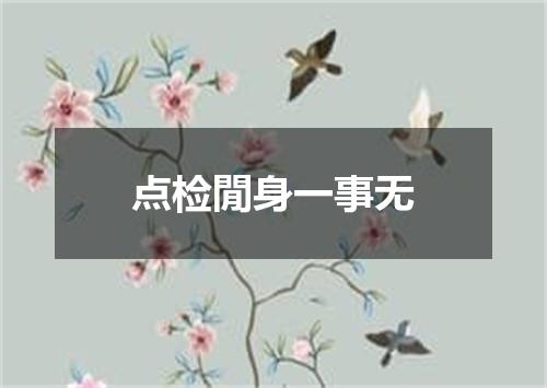 点检閒身一事无