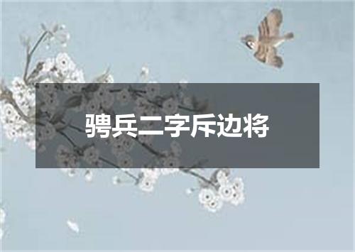 骋兵二字斥边将