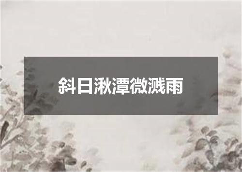 斜日湫潭微溅雨