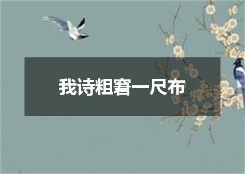 我诗粗窘一尺布