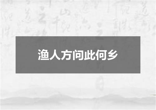 渔人方问此何乡
