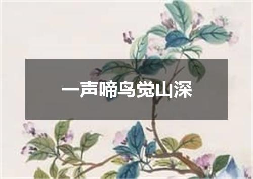 一声啼鸟觉山深