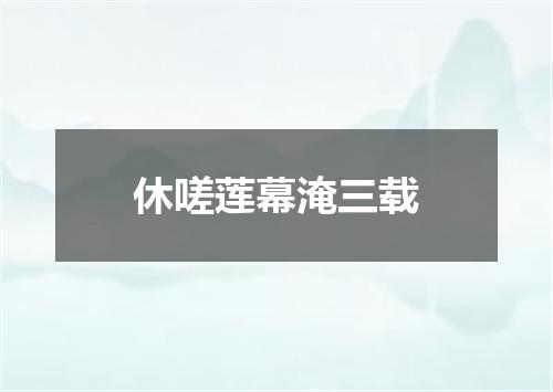 休嗟莲幕淹三载