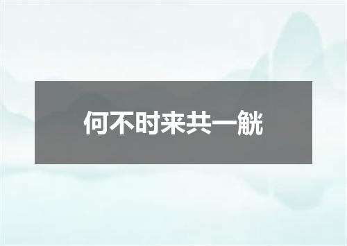 何不时来共一觥