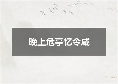 晚上危亭忆令威