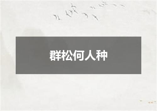 群松何人种