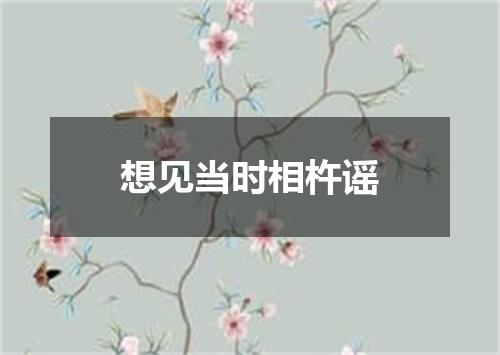 想见当时相杵谣