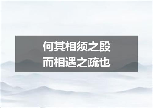 何其相须之殷而相遇之疏也