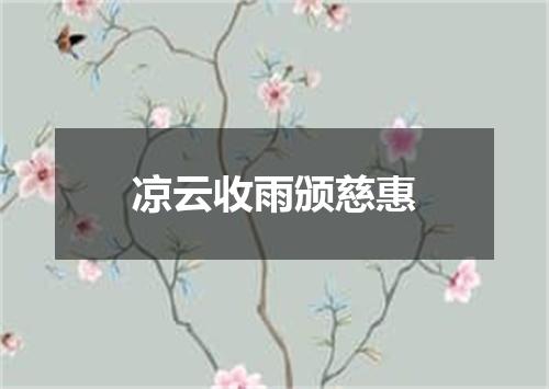 凉云收雨颁慈惠