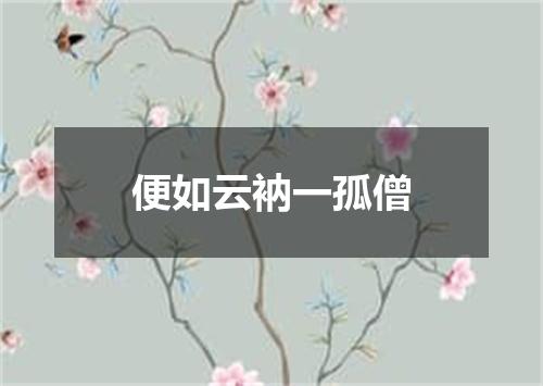 便如云衲一孤僧