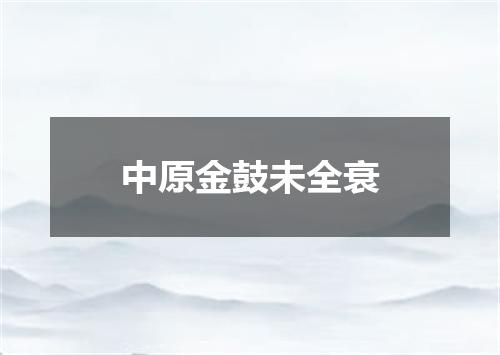中原金鼓未全衰