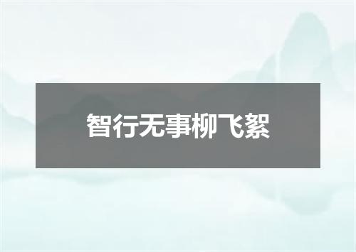 智行无事柳飞絮