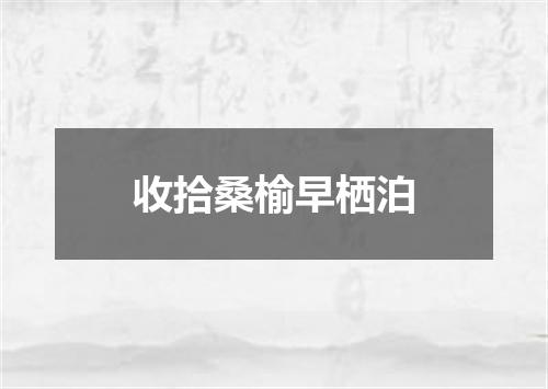 收拾桑榆早栖泊