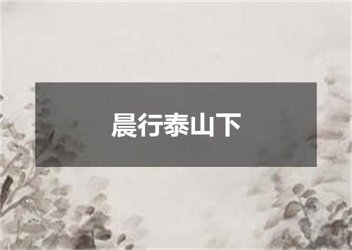 晨行泰山下