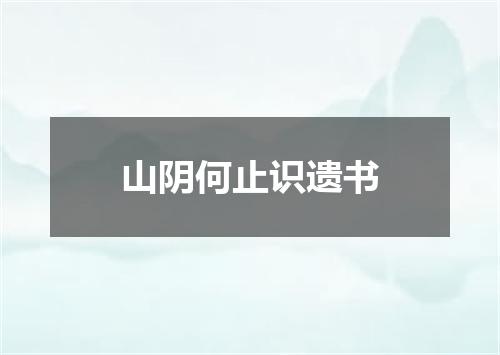 山阴何止识遗书