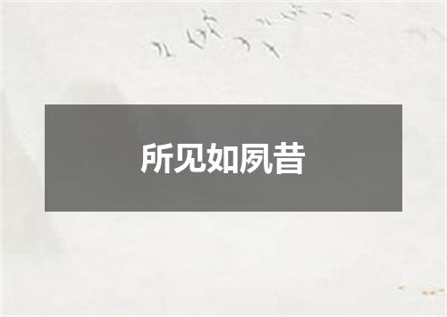 所见如夙昔