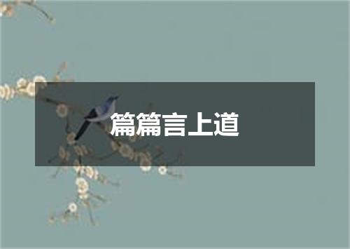 篇篇言上道