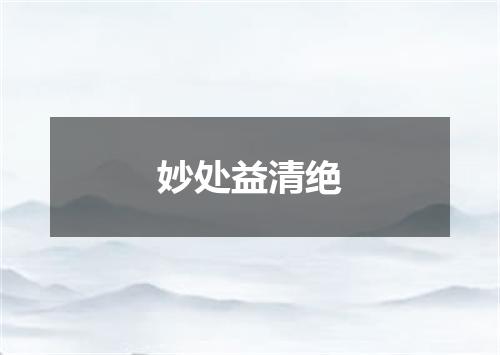 妙处益清绝