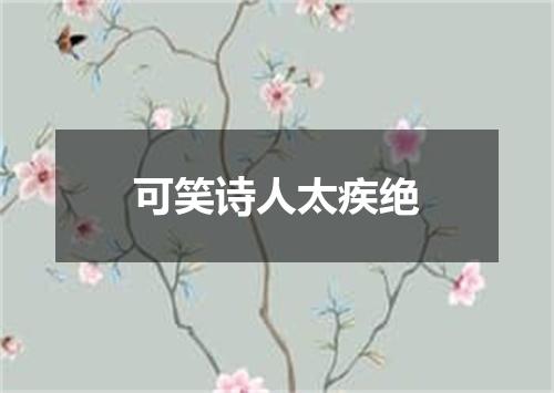 可笑诗人太疾绝