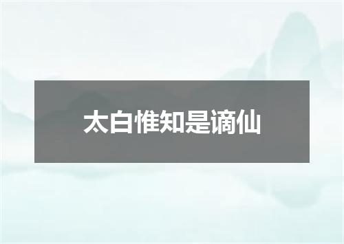 太白惟知是谪仙