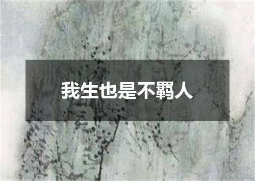 我生也是不羁人