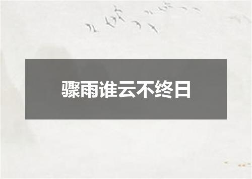 骤雨谁云不终日